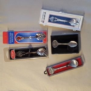 Five Souvenir Collector Spoons: Denver, Colorado, Bermuda